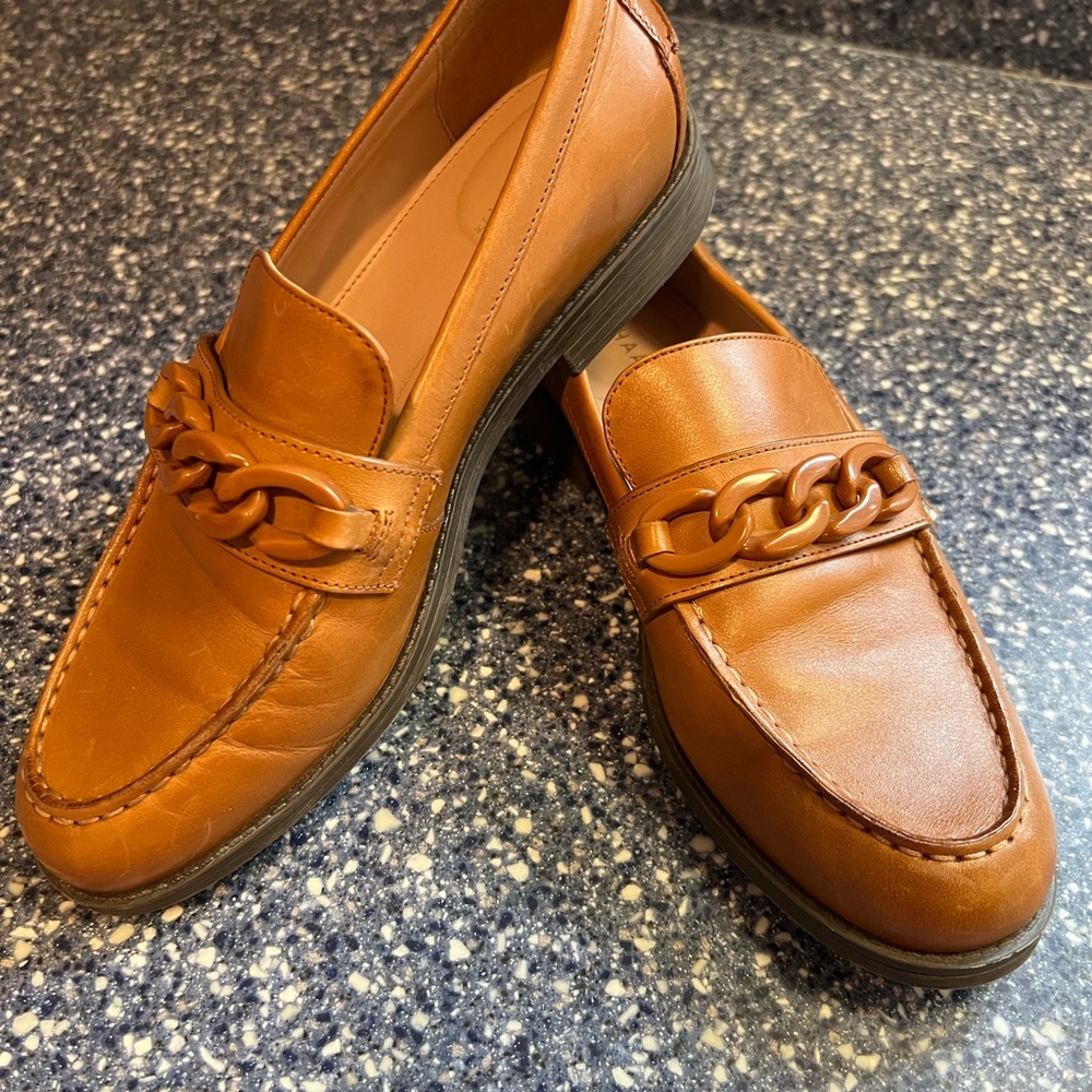 Cole Haan Geneva Brown Chain Loafers